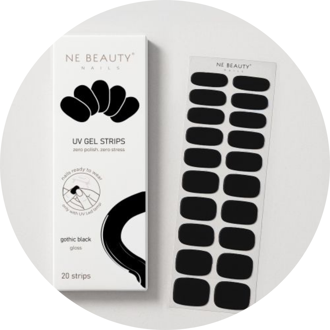 Gothic Black UV GEL NAIL STRIPS
